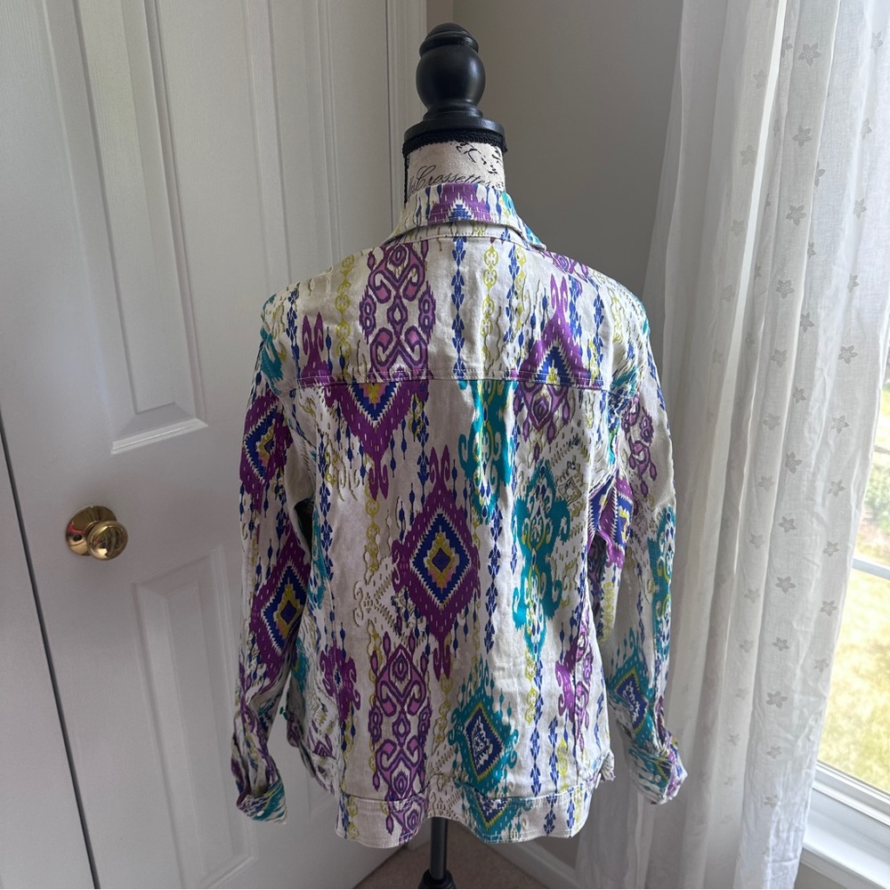 1990s Jones New York Colorful Denim Jacket Size XL
